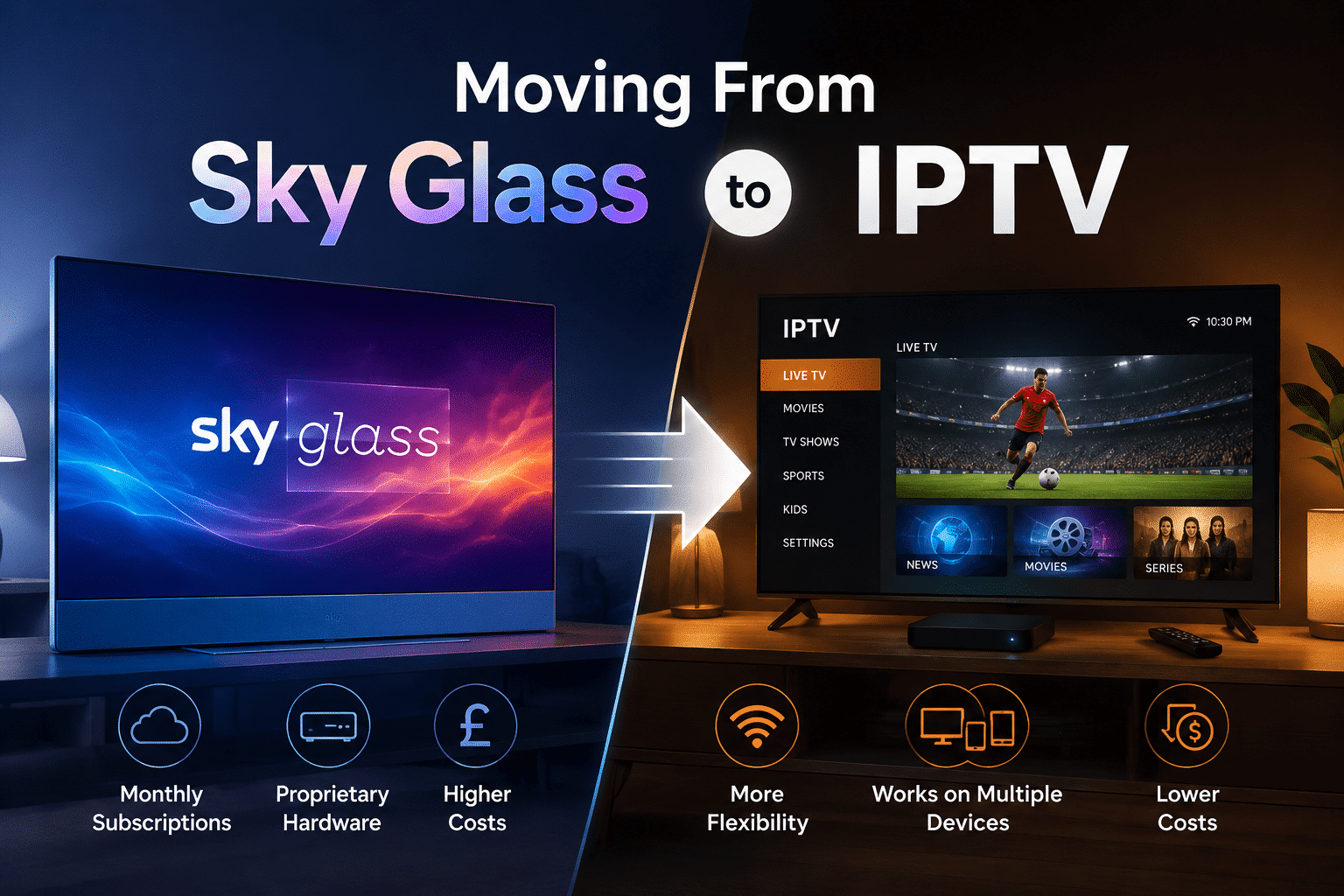 Sky Glass to IPTV Cost in 2026